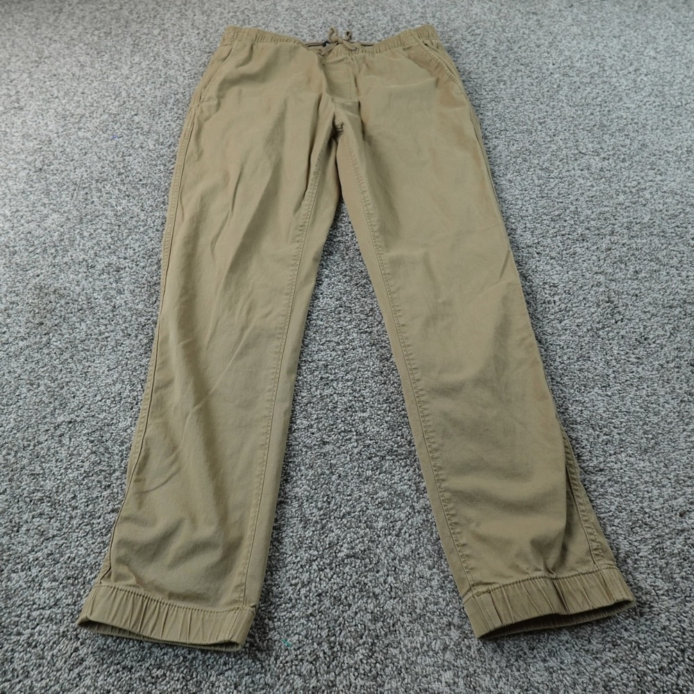 Gap Pants‎ Mens M Beige Tan Brown Chino Jogger Elastic Waist Drawstring Stretch